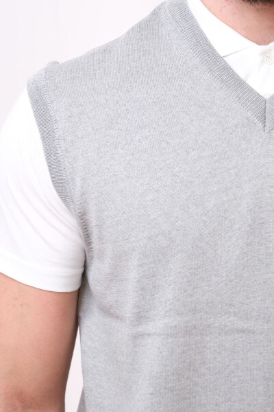 Wool Sleeveless Knit Sweater Light Gray - 6