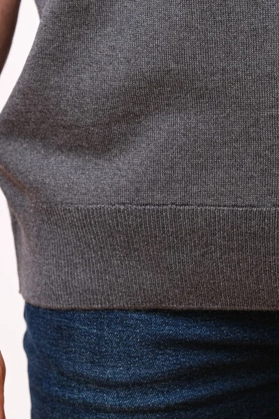 Wool Sleeveless Knit Sweater - Medium Grey - 5