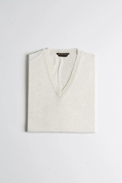 Wool Sleeveless Knit Sweater - Stone - Bone - 2