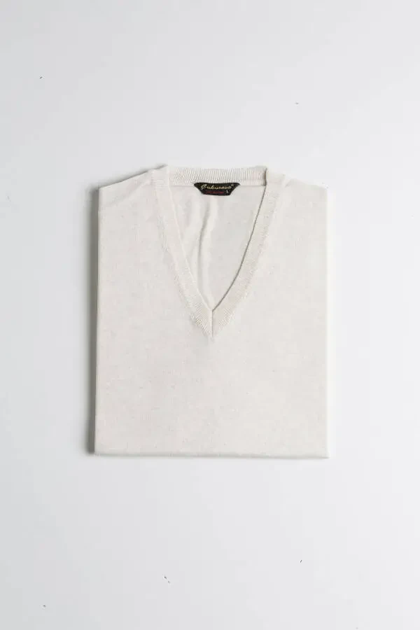 Wool Sleeveless Knit Sweater - Stone - Bone - 1