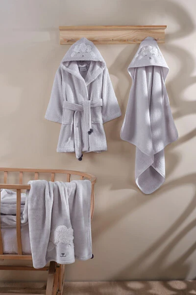 Wooly Swaddle Light Grey 75x75 - 6
