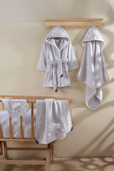 Wooly Swaddle Light Grey 75x75 - 7