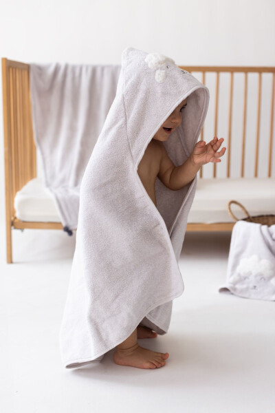 Wooly Swaddle Light Grey 75x75 - İRYA