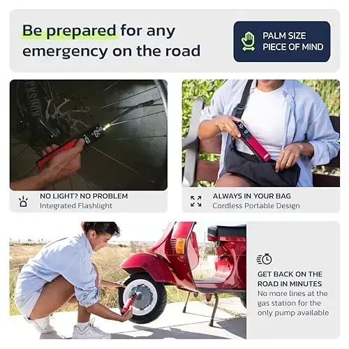 Woowind BP188 Bike Pump, The Pro Electric Bicycle Pump Tire Inflator Portable Air Compressor with Schrader, Presta and Dunlop Valve Adapters - 120~150PSI Options - 6