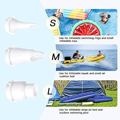Woowind Electric Air Pump, Cordless Air Mattress Pump for Pool Floats, Swimming Rings, Air Bed, Air Sofa, Rechargeable Battery Powered - 3