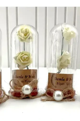 Word, Engagement, Henna, Wedding, Birthday, Mawlid, Wedding Candy Souvenir Keepsake Plastic Flower, 10 Pieces-White - 1