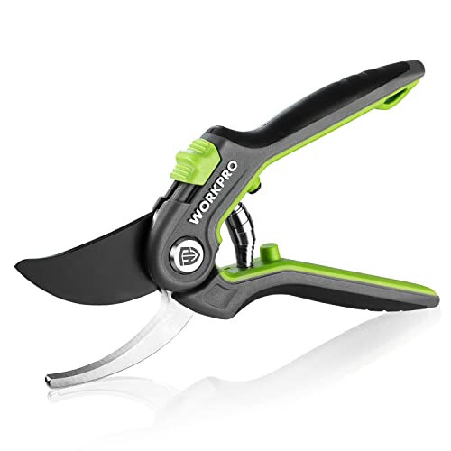 WORKPRO Bypass Pruning Shears, 8’’ Stainless Steel Gardening Hand Pruner, Professional Garden Trimming Scissors with Sharp SK5 Steel Blades, Ideal Garden Tool, Green - 1