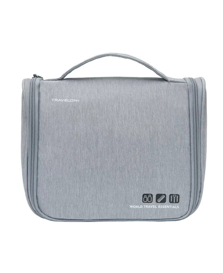 World Travel Essentials Hanging Toiletry Case Gray Heath - 1