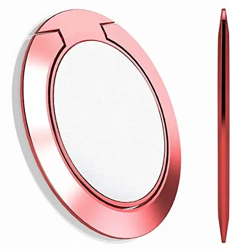 World's Slimmest Phone Ring Holder, Attom Tech Tomorotec Ultra Thin Cell Phone Ring Stand for Magnetic Car Mount Hook Compatible for iPhone Samsung Smartphone Accessories (Pink) - 1