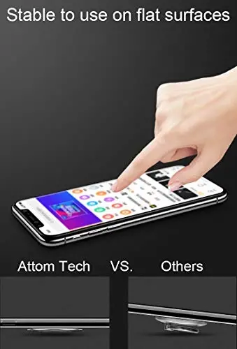 World's Slimmest Phone Ring Holder, Attom Tech Tomorotec Ultra Thin Cell Phone Ring Stand for Magnetic Car Mount Hook Compatible for iPhone Samsung Smartphone Accessories (Pink) - 3