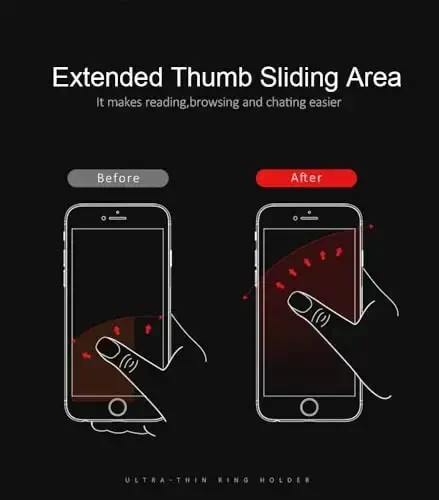 World's Slimmest Phone Ring Holder, Attom Tech Tomorotec Ultra Thin Cell Phone Ring Stand for Magnetic Car Mount Hook Compatible for iPhone Samsung Smartphone Accessories (Silver-Grey) - 4