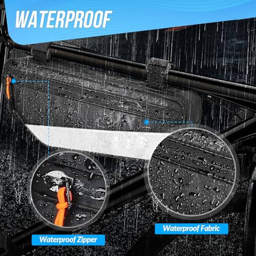 WOTOW Velosiped Ramka Sumkasi - Suv o'tkazmaydigan Velosiped Uchburchak Sumkasi Yon Cho'ntagi bilan - Yo'l Tog' Velosipedi Velosiped Safarlari uchun Aks ettiruvchi Velosiped Quvur Osti Saqlash Cho'ntagi, 1,8L - 4