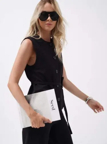 Woven Belted Vest - 1