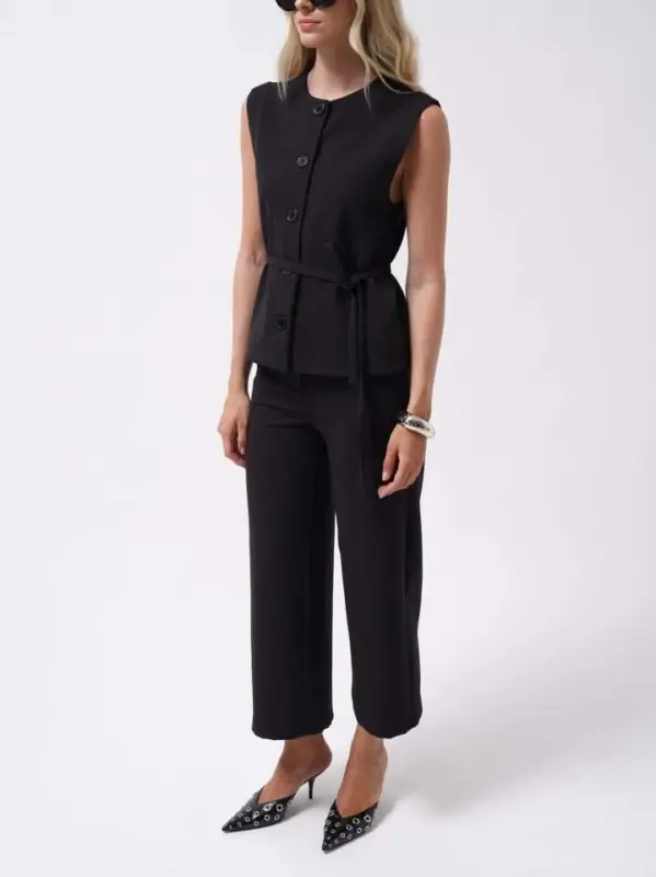 Woven Belted Vest - 4