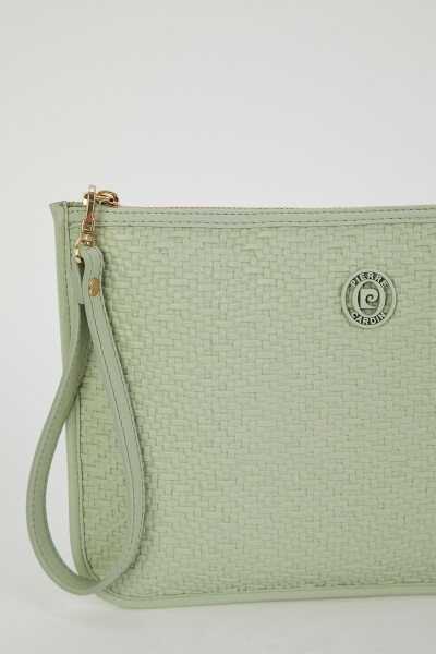 Woven Sea Green Women's Portfolio & Clutch Bag 05PO23Y1713 - 4