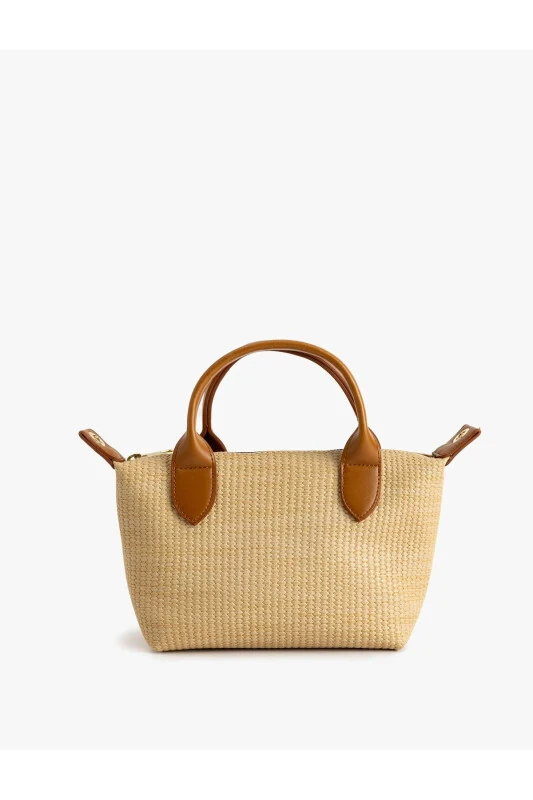 Woven Tote Bag with Straps - KOTON
