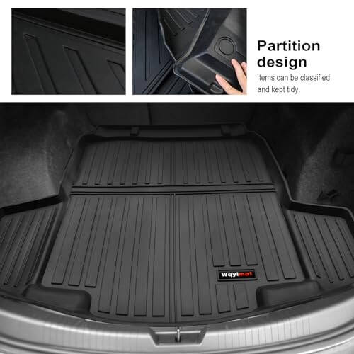 Wqyimat Custom All Weather Floor Mats and Cargo Trunk Liner for 2016-2024 Chevy Malibu Accessories TPE Rubber Protection Mat,for Chevrolet Malibu Floor Liner Set - 3