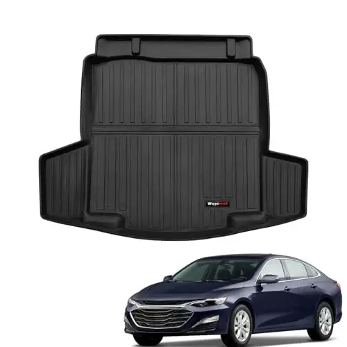 Wqyimat Custom All Weather Trunk Liner for 2016-2024 2025 Chevy Malibu Cargo Mats for Chevrolet Malibu Accessories TPE Protection Mat - 1
