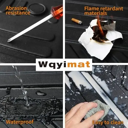 Wqyimat Custom All Weather Trunk Liner for 2016-2024 2025 Chevy Malibu Cargo Mats for Chevrolet Malibu Accessories TPE Protection Mat - 3