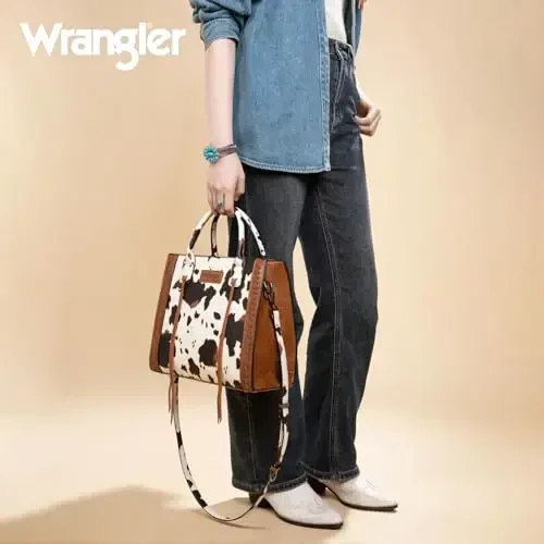 Wrangler ayollar uchun Tote Bag G'arbiy sigir terisi hamyon va hamyonlar to'plami - 2