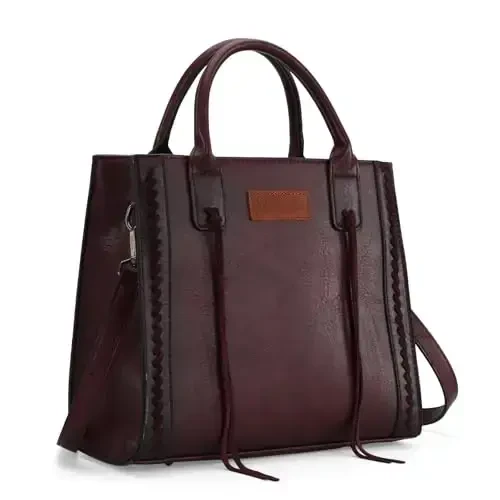 Wrangler ayollar uchun Tote Bag G'arbiy sigir terisidan hamyon va hamyon to'plami - 5