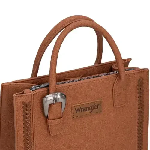 Wrangler ayollar uchun Tote Bag G'arbiy sigir terisidan sumka va hamyon to'plami - 3