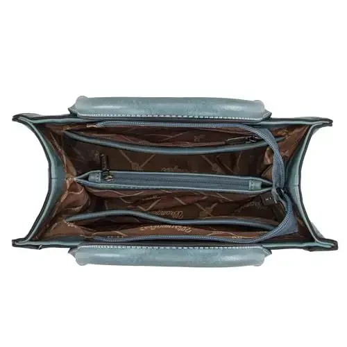 Wrangler ayollar uchun Tote Bag G'arbiy sigir terisidan sumka va hamyon to'plami - 4