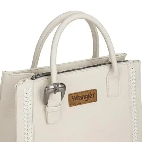 Wrangler ayollar uchun Tote Bag G'arbiy sigir terisidan tikilgan hamyon va hamyon to'plami - 3