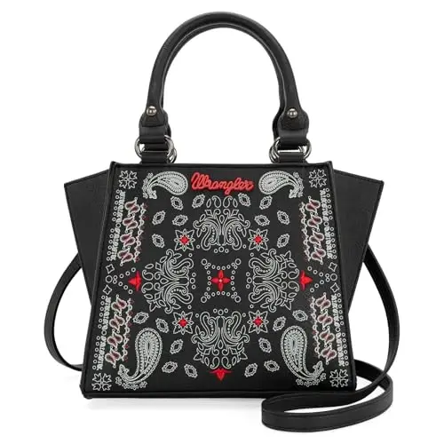 Wrangler Small Tote Purse Cute Women's Handbags Western Paisley Print Satchel Bags - 1