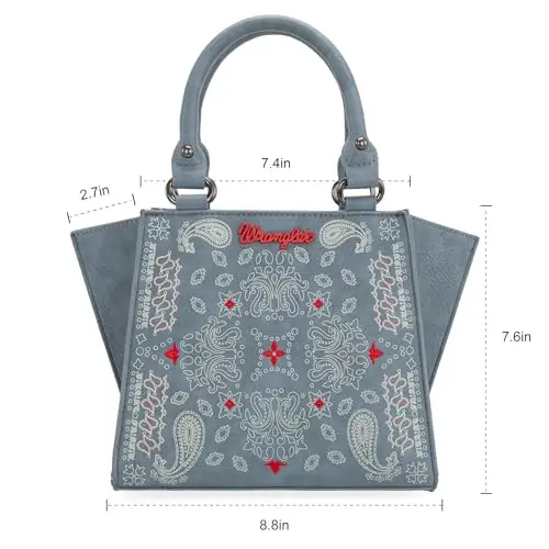 Wrangler Small Tote Purse Chiroyli ayollar sumkalari G'arbiy Paisley bosma sumkachalari - 4