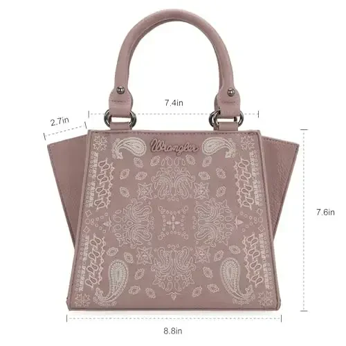 Wrangler Small Tote Sumkasi Chiroyli Ayollar Sumkalari G'arbiy Paisley Bosma Sumkalar - 4