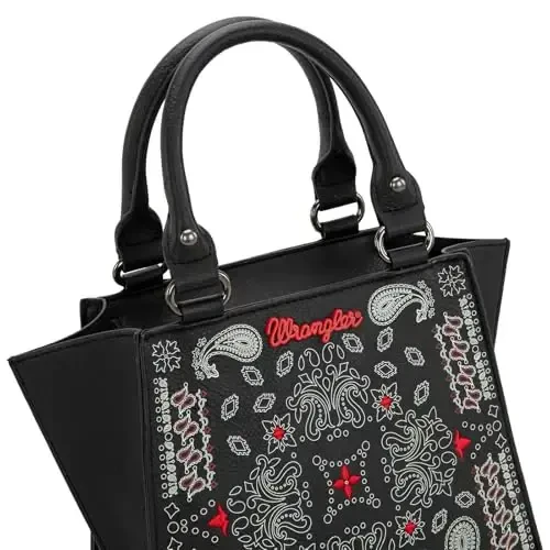 Wrangler Small Tote Sumkasi Chiroyli Ayollar Sumkalari G'arbiy Paisley Nashri Sumkasi - 5