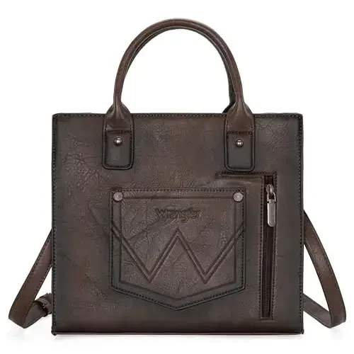 Wrangler Tote Bag for Women Western Cowhide Purse and Wallet Set - 3