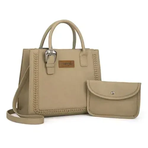 Wrangler Tote Bag for Women Western Cowhide Purse and Wallet Set - 1