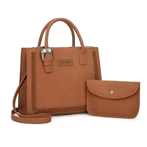 Wrangler Tote Bag for Women Western Cowhide Purse and Wallet Set - 1