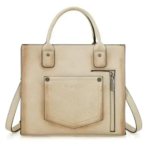 Wrangler Tote Bag for Women Western Cowhide Purse and Wallet Set - 4