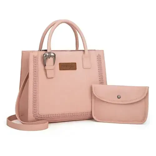 Wrangler Tote Bag for Women Western Cowhide Purse and Wallet Set - 1