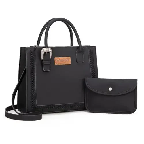Wrangler Tote Bag for Women Western Cowhide Purse and Wallet Set - 1