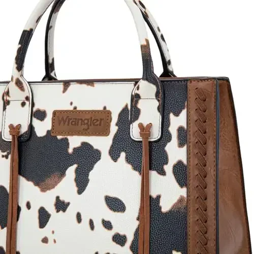 Wrangler Tote Bag for Women Western Cowhide Purse and Wallet Set - 3
