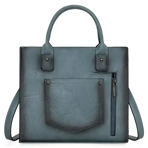 Wrangler Tote Bag for Women Western Cowhide Purse and Wallet Set - 3