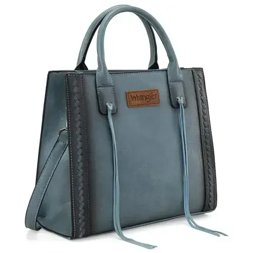 Wrangler Tote Bag for Women Western Cowhide Purse and Wallet Set - 5