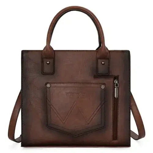 Wrangler Tote Bag for Women Western Cowhide Purse and Wallet Set - 4