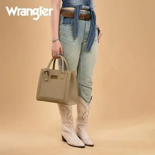 Wrangler Tote Bag for Women Western Cowhide Purse and Wallet Set - 6