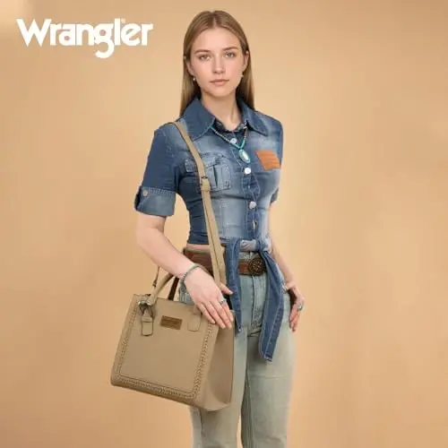Wrangler Tote Bag for Women Western Cowhide Purse and Wallet Set - 2