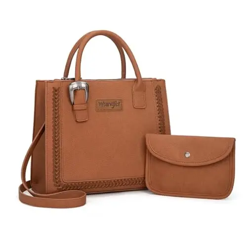 Wrangler Tote Bag for Women Western Cowhide Purse and Wallet Set - 1