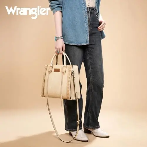 Wrangler Tote Bag for Women Western Cowhide Purse and Wallet Set - 2