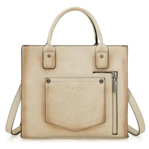 Wrangler Tote Bag for Women Western Cowhide Purse and Wallet Set - 4