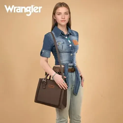 Wrangler Tote Bag for Women Western Cowhide Purse and Wallet Set - WRANGLER (1)