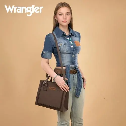 Wrangler Tote Bag for Women Western Cowhide Purse and Wallet Set - 2