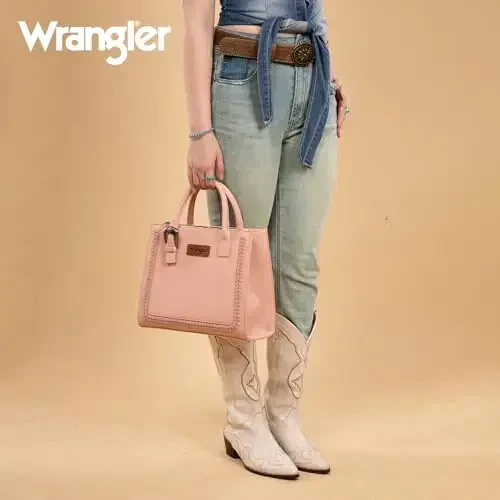 Wrangler Tote Bag for Women Western Cowhide Purse and Wallet Set - 6